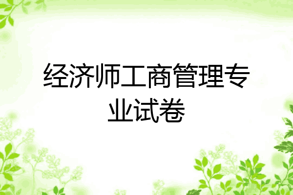 经济师工商管理专业试卷