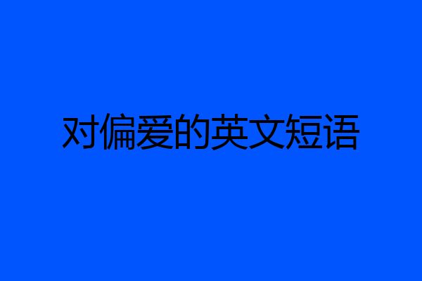 对偏爱的英文短语