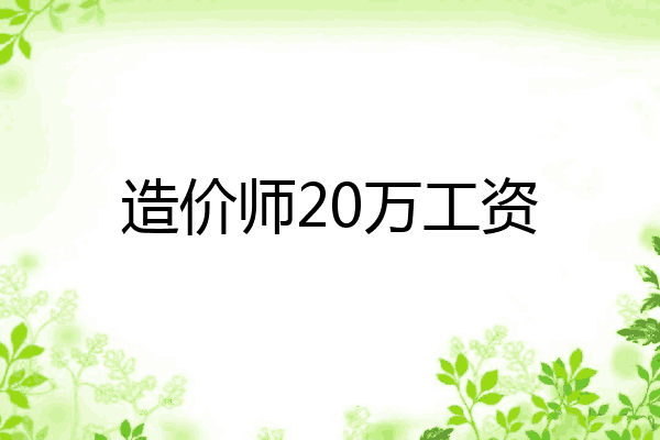 造价师20万工资