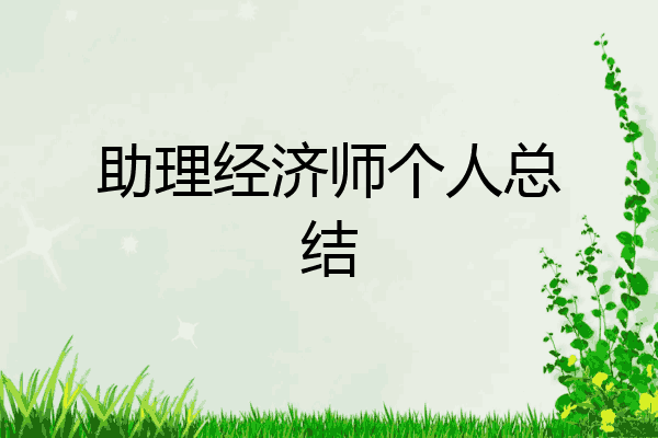 助理经济师个人总结