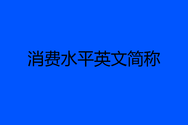 消费水平英文简称