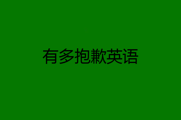有多抱歉英语