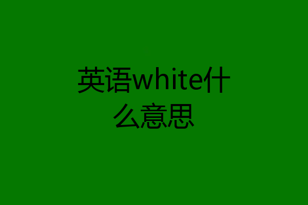 英语white什么意思