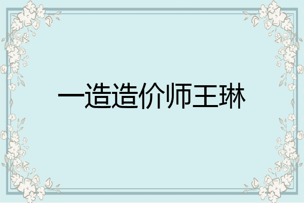 一造造价师王琳