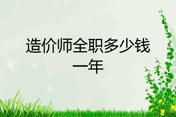 造价师全职多少钱一年