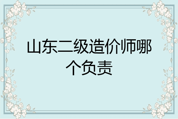 山东二级造价师哪个负责