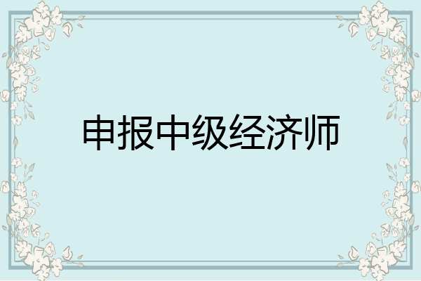 申报中级经济师