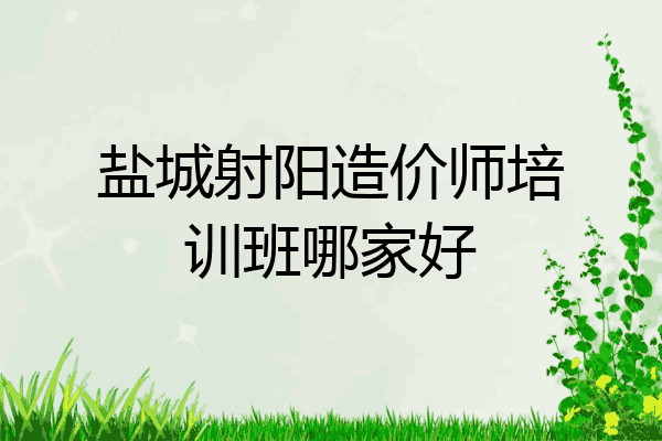 盐城射阳造价师培训班哪家好