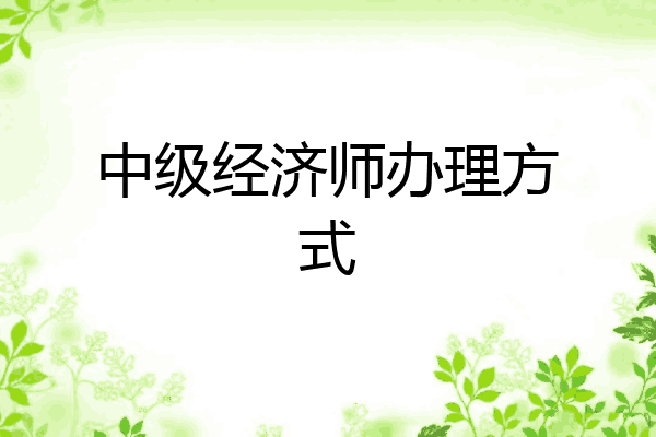中级经济师办理方式