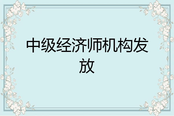 中级经济师机构发放