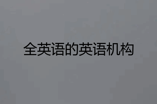 全英语的英语机构