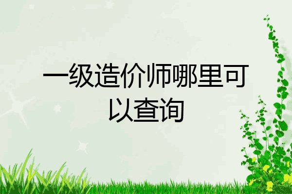 一级造价师哪里可以查询