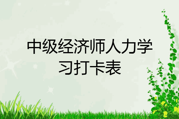 中级经济师人力学习打卡表