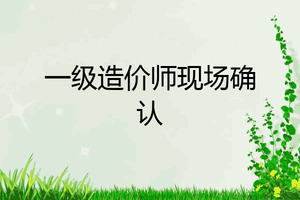 一级造价师现场确认