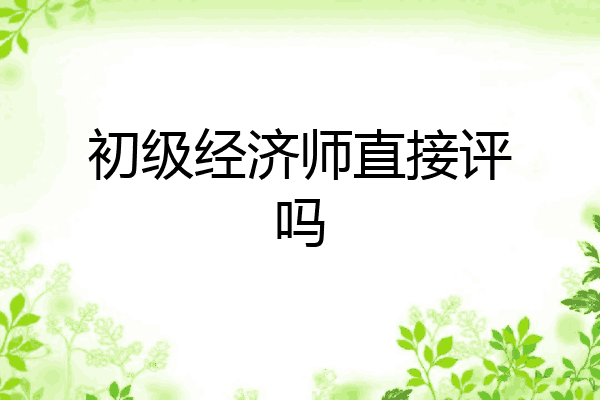 初级经济师直接评吗