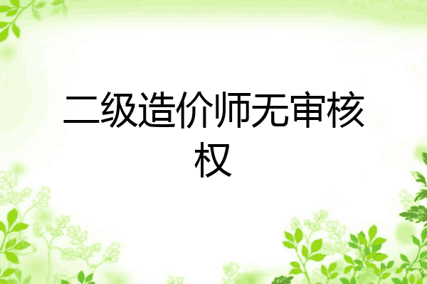 二级造价师无审核权