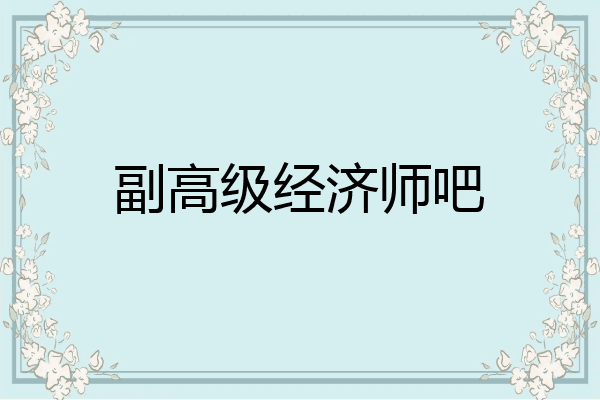 副高级经济师吧