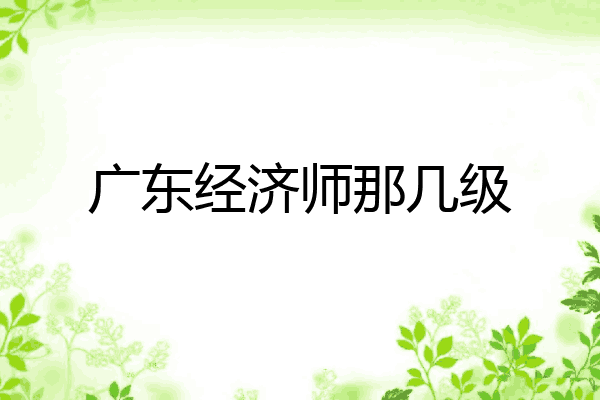 广东经济师那几级
