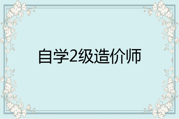 自学2级造价师