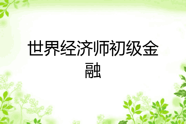 世界经济师初级金融