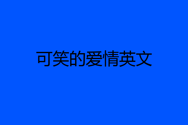 可笑的爱情英文
