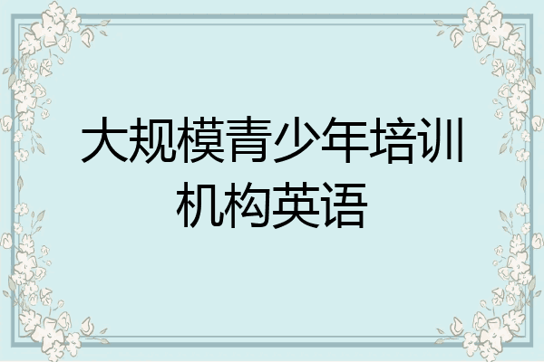 大规模青少年培训机构英语