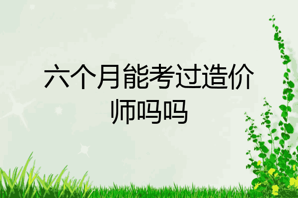 六个月能考过造价师吗吗