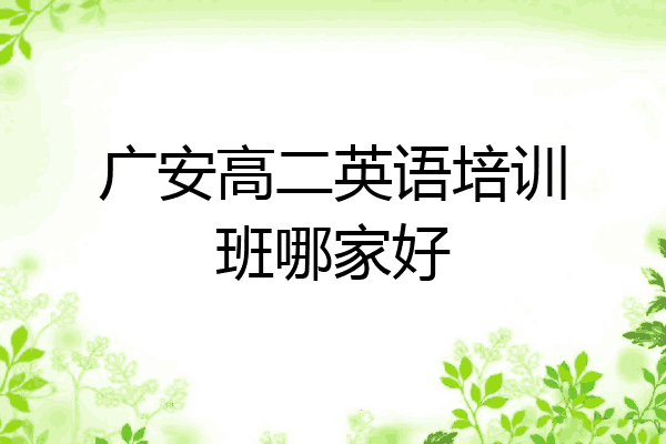 广安高二英语培训班哪家好