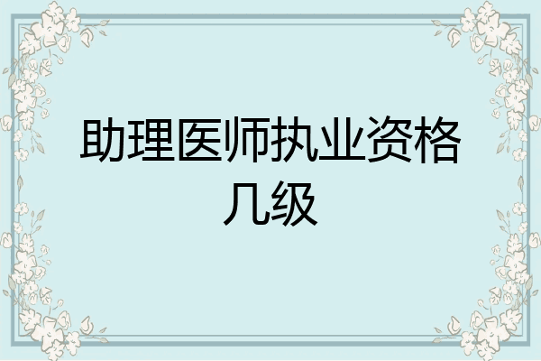 助理医师执业资格几级