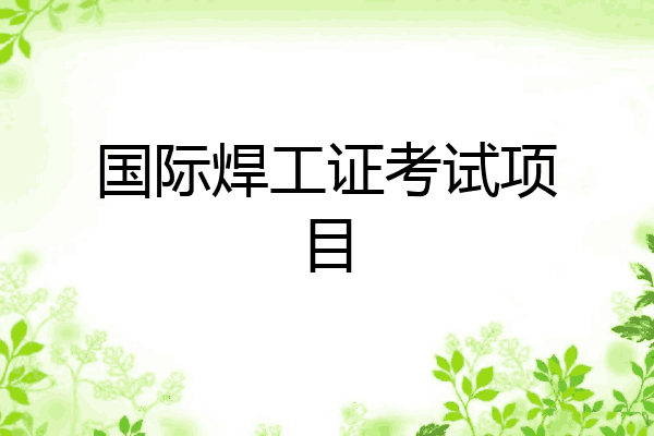 国际焊工证考试项目