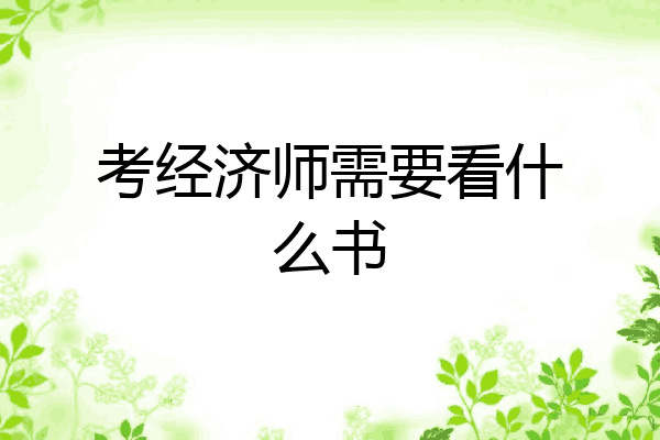 考经济师需要看什么书