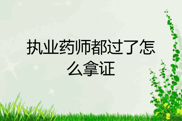 执业药师都过了怎么拿证