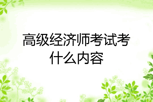 高级经济师考试考什么内容