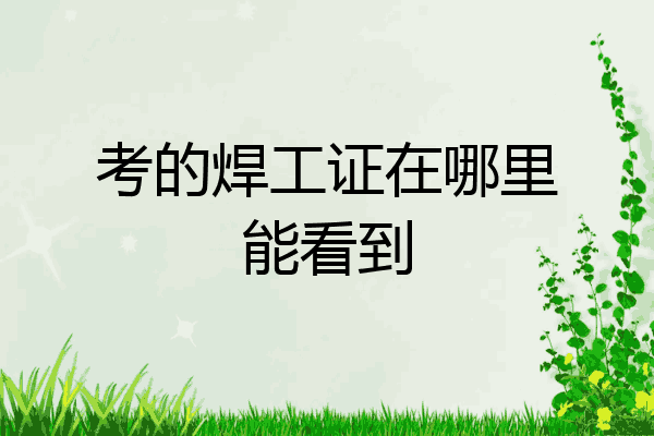 考的焊工证在哪里能看到