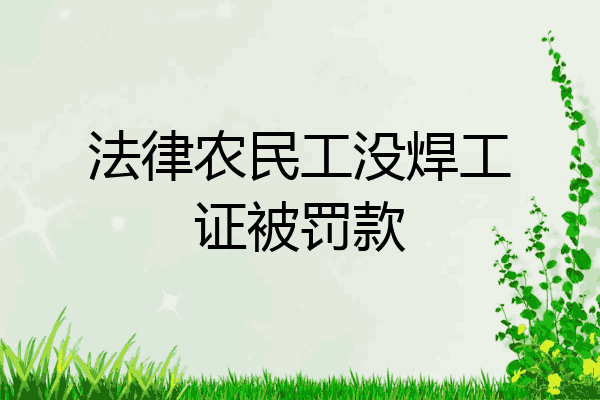 法律农民工没焊工证被罚款