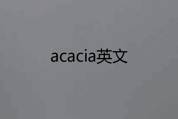 acacia英文