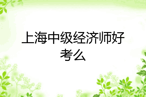 上海中级经济师好考么