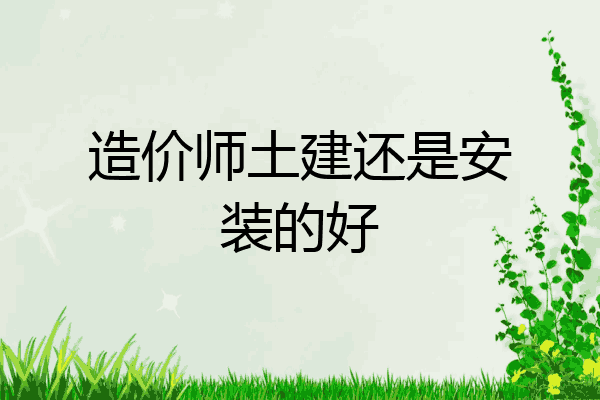 造价师土建还是安装的好