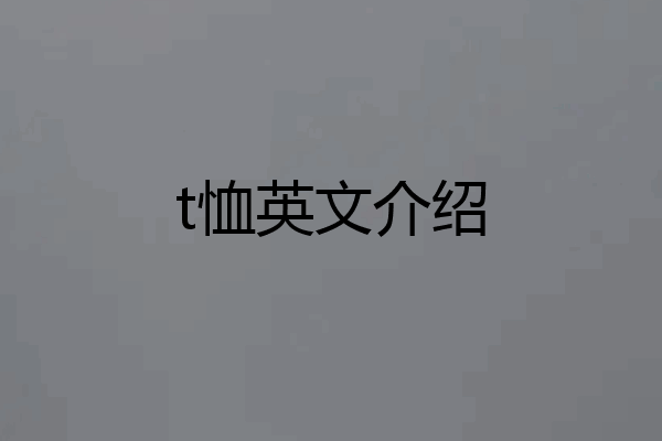 t恤英文介绍