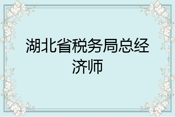 湖北省税务局总经济师
