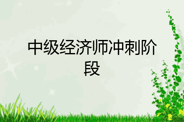 中级经济师冲刺阶段