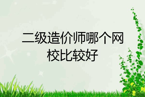 二级造价师哪个网校比较好