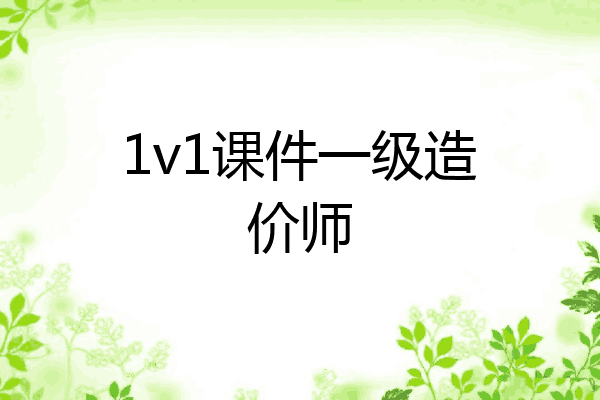 1v1课件一级造价师