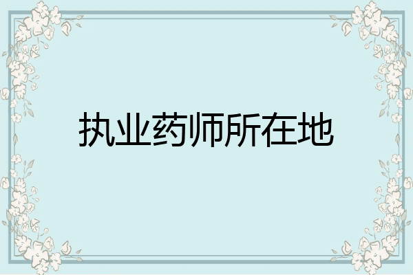 执业药师所在地