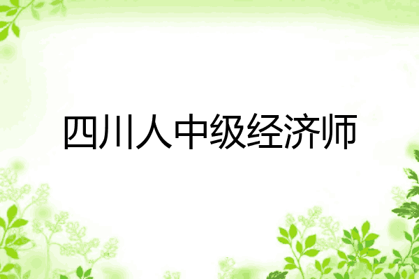 四川人中级经济师