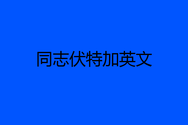 同志伏特加英文