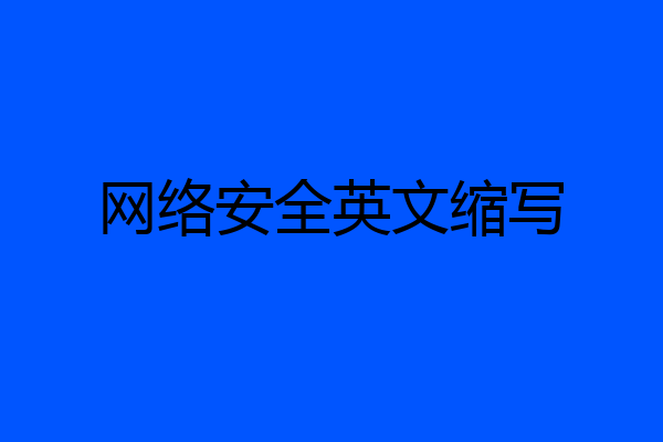 网络安全英文缩写