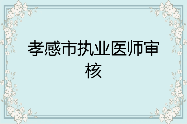孝感市执业医师审核