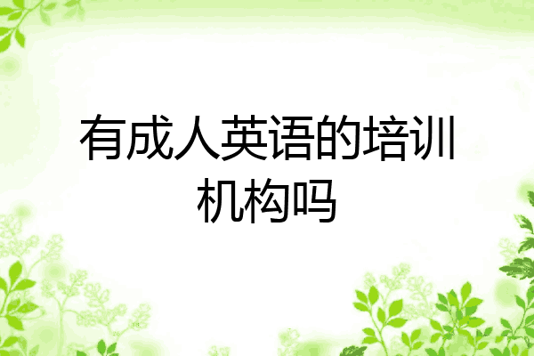有成人英语的培训机构吗