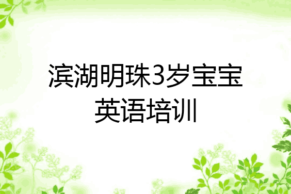 滨湖明珠3岁宝宝英语培训